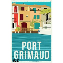 AF217- Lot de 5 Affiches Port Grimaud- 20x30cm